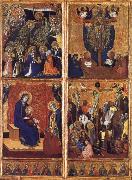 Barnaba Da Modena THe Coronation of the Virgin ,the trinity,the tirgin and child,the Crucifixion oil painting artist